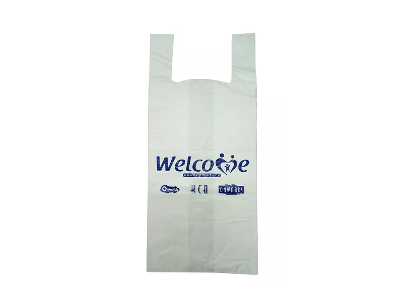Beg Singlet HDPE Putih Dicetak 1 Warna 1 Bahagian